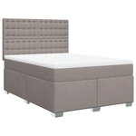 vidaXL Sommier à lattes de lit avec matelas Taupe 140x200 cm Tissu