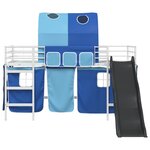 vidaXL Lit mezzanine pour enfants Blanc et Bleu 99 5 x 200 cm Métал