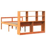 vidaXL Lit bibliothèque sans matelas cire marron 140x200cm bois massif