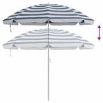 vidaXL Parasol de plage Bleu 206 x 206 x 212 cm Polyester et métal