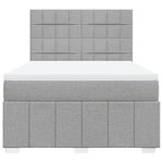 vidaXL Sommier à lattes de lit avec matelas Gris clair 140x200cm Tissu