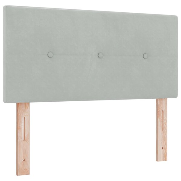 Headboard LED vidaXL Bouton capitonné Gris clair 90 cm Velours