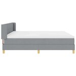 vidaXL Lit à Ressorts avec matelas Gris clair 200 x 200 cm tissu