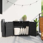 vidaXL Armoire de rangement de jardin noir 83x45x76 cm résine tressée