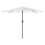 vidaXL Parasol de jardin avec mât en acier blanc 324x324x247 cm