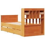 vidaXL Lit bibliothèque sans matelas cire marron 90x190 cm pin massif