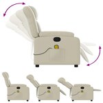 vidaXL Fauteuil inclinable de massage Crème Similicuir