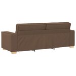 vidaXL Canapé 3 Pièces Marron Tissu en lin mélangé