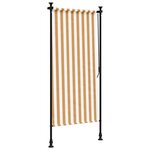 vidaXL Store roulant d'extérieur orange et blanc 100x270cm tissu acier