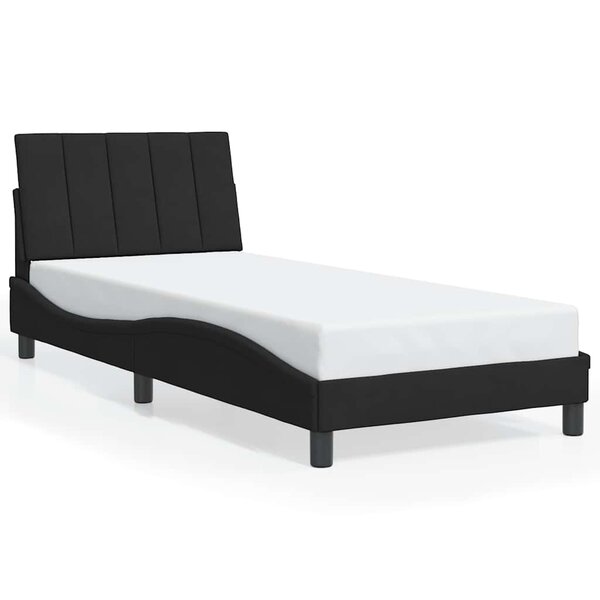 vidaXL Cadre de lit sans matelas Hanko noir 90x200 cm velours