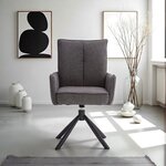 Chaise oeuf moderne tissu anthracite