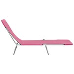 vidaXL Chaises longues pliables 2 Pièces Acier et tissu Rose