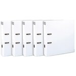 Lot De 5 Classeurs À Levier Intérieur Et Extérieur En Polypropylène - Dos De 80mm - Mécanique Prem'touch - Format À Classer A4 - Blanc - X 2 - Exacompta