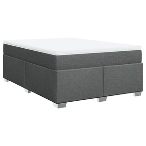 vidaXL Sommier à lattes de lit avec matelas Gris foncé 160x200cm Tissu