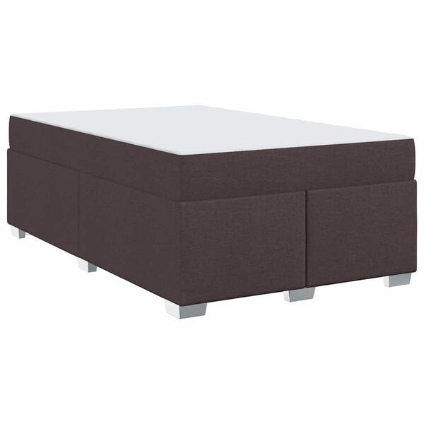 vidaXL Cadre de lit avec matelas Marron foncé 120 x 200 cm tissu