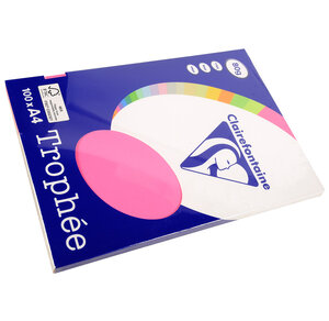 Ramette 100 Feuilles Papier 80g A4 210x297 mm Certifié FSC fluo rose TROPHÉE