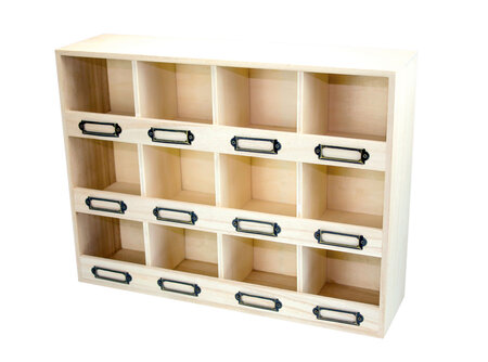 Petit Casier en bois 12 cases porte-étiquettes 41 5 x 31 x 11 cm