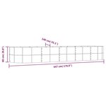 vidaXL Lit surélevé de jardin Gris 447x140x68cm Acier galvanisé