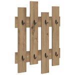 vidaXL Porte-manteau mural avec stockage Chêne artisan 60 x 3 x 82 cm