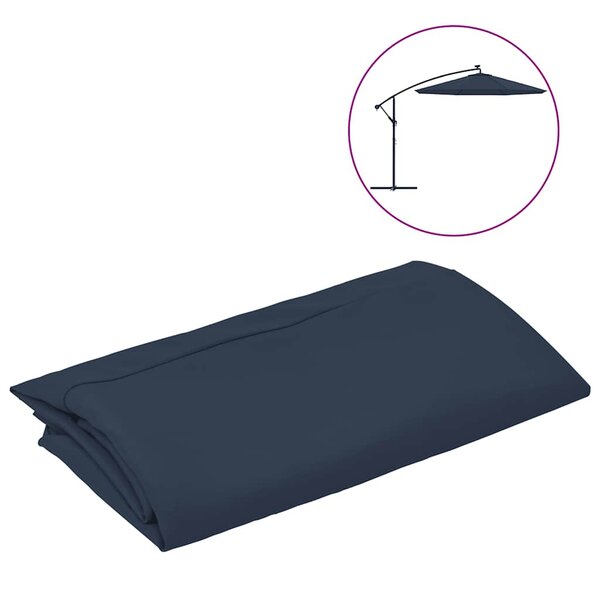 vidaXL Tissu de remplacement pour parasol déporté Bleu 350 cm