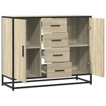 vidaXL Buffet chêne sonoma 92x35x76 cm bois d'ingénierie