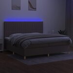 vidaXL Sommier à lattes de lit et matelas et LED Taupe 200x200cm Tissu