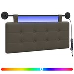 vidaXL Tête de lit suspendue Avec lumière LED Gris Simili cuir