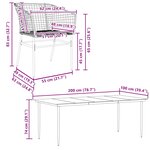 vidaXL Ensemble à manger de jardin 9Pièces noir poly rotin verre