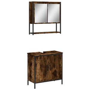 vidaXL Ensemble de meubles de salle de bain 2 Pièces Chêne fumé