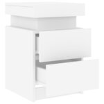 vidaXL Tables de chevet avec lumières LED 2 Pièces blanc 35x39x55 cm