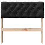 vidaXL Tête de lit capitonnée Noir 80 cm Pin massif