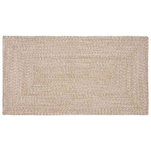 vidaXL Tapis de surface Rectangulaire Naturel et Blanc 80 x 150 cm
