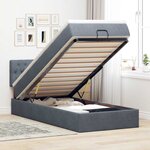 vidaXL Cadre de lit ottoman avec matelas gris foncé 90x190 cm velours