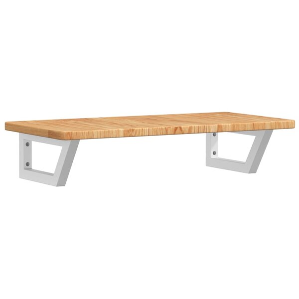 vidaXL Étagère de vasque murale acier et bois de chêne massif