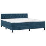 vidaXL Sommier à lattes de lit avec matelas LED Bleu foncé 160x200 cm