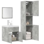 vidaXL Ensemble de meubles de salle de bain 4 Pièces gris béton