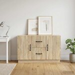 vidaXL Buffet Chêne Sonoma 89 x 34 5 x 57 cm Bois d'ingénierie