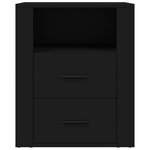 vidaXL Table de chevet Noir 50x36x60 cm Bois d’ingénierie