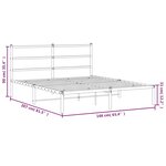 vidaXL Cadre de lit métal sans matelas et tête de lit noir 160x200 cm