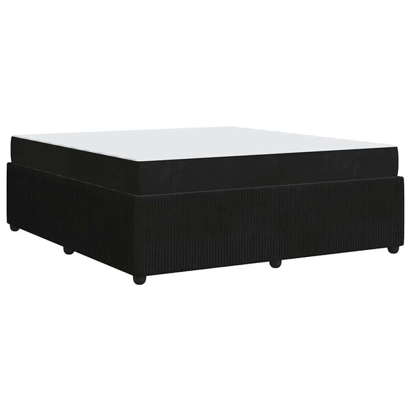vidaXL Cadre de lit avec matelas Noir 180 x 200 cm tissu