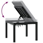 vidaXL Tabouret de jardin avec coussin noir acier enduit de poudre