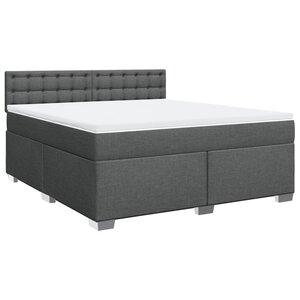 vidaXL Sommier à lattes de lit avec matelas Gris foncé 180x200cm Tissu