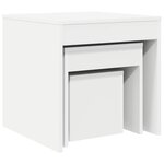 vidaXL Tables gigognes 3 Pièces Blanc Aggloméré