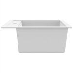 vidaXL Évier de cuisine Granit Seul lavabo Blanc
