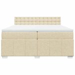vidaXL Sommier à lattes de lit avec matelas Crème 200x200 cm Tissu