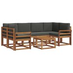 vidaXL Ensemble de canapés d'extérieur 7 Pièces Naturel et Anthracite