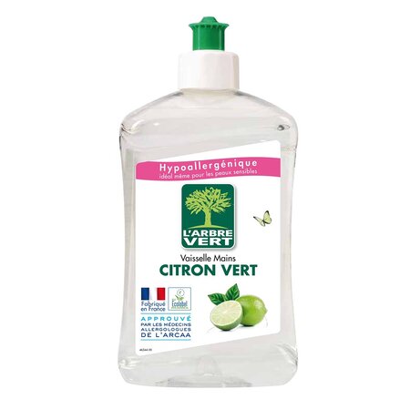L'Arbre Vert L’Arbre Vert Vaisselle & Mains Hypoallergénique au Citron Vert 500ml (lot de 8)