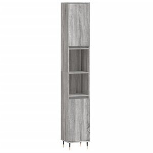 vidaXL Armoire de bain sonoma gris 30x30x190 cm bois d'ingénierie
