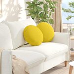vidaXL Coussins de siège 2 Pièces Jaune clair Ø40 x 13 cm tissu