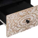 vidaXL Meuble TV Blanc 100 x 33 5 x 46 cm Bois de mangue massif